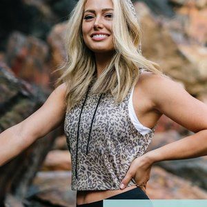 Zyia Leopard Crop Hoodie